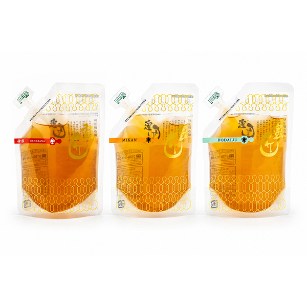 蜜匠®｜神都花々・みかん・菩提樹 140gパウチ×3個 ギフトセット